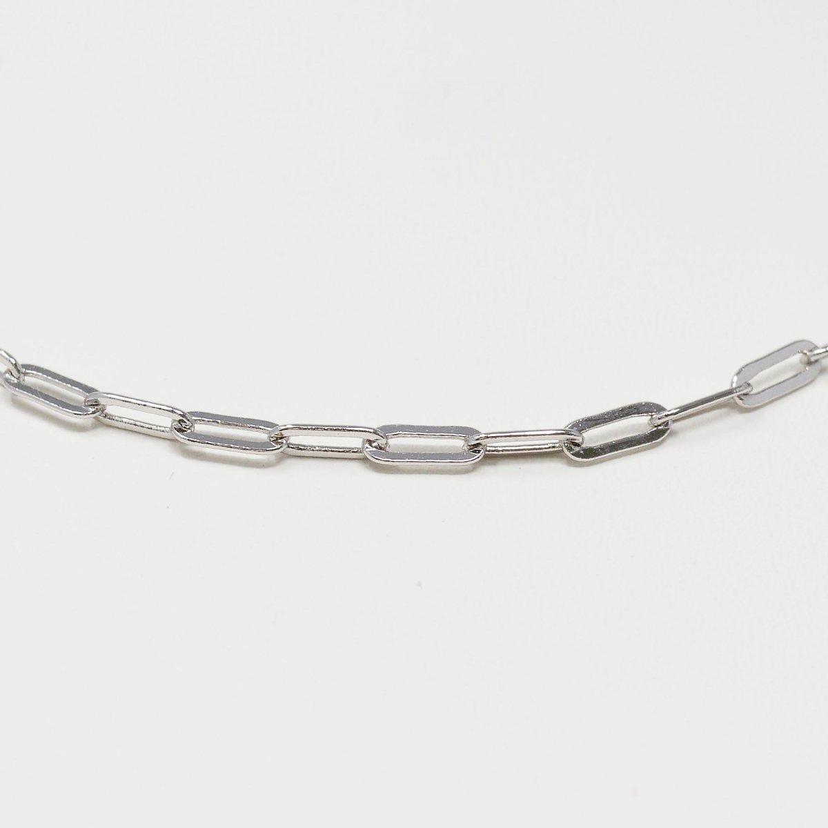 Silver PaperClip Chain Necklace Dainty Thin Oval Link Chain 18 inch Necklace Silver Jewelry for Layer Necklace | CN-1009  Clearance Pricing
