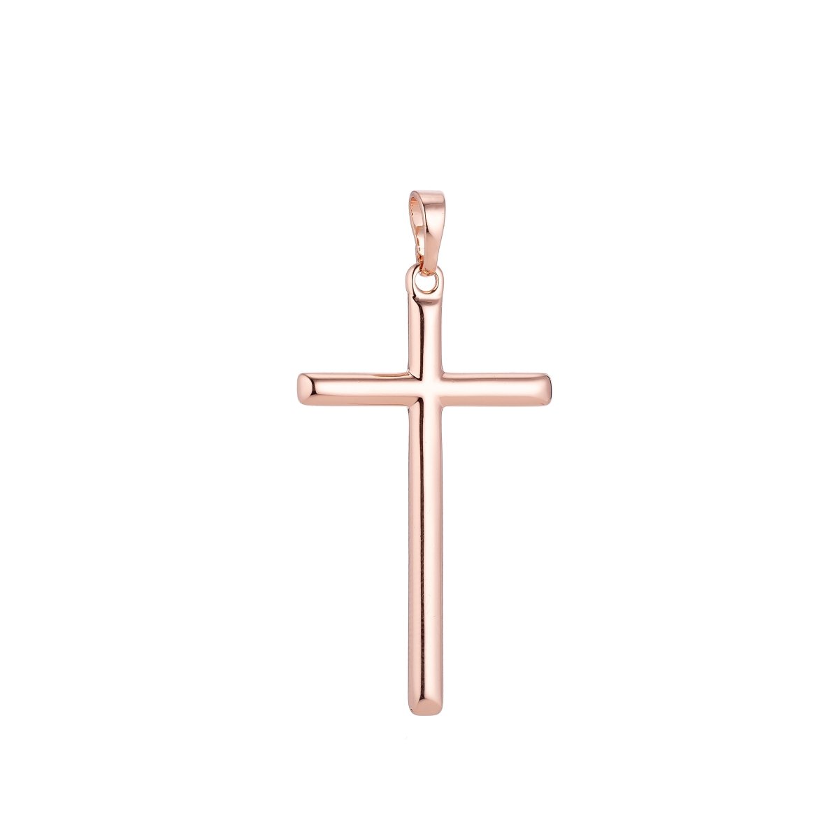 Simple Minimalist Rose Gold Cross Gold Filled Pendants J-869