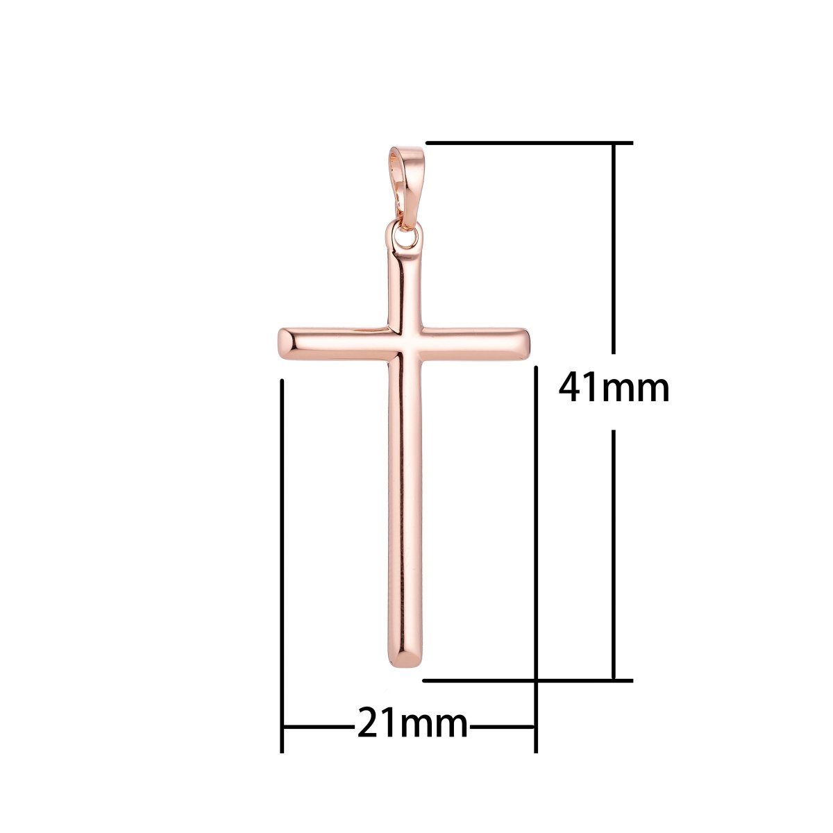 Simple Minimalist Rose Gold Cross Gold Filled Pendants J-869