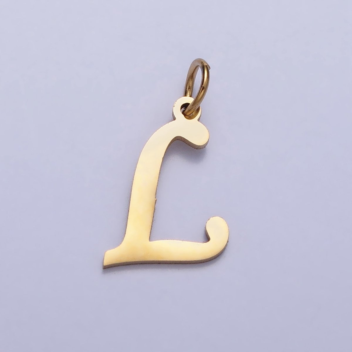 Small 24K Gold Plated Stainless Steel Letter Charms, initial alphabet pendant DIY jewelry letter charms for personalized jewelry making A-625-A-637
