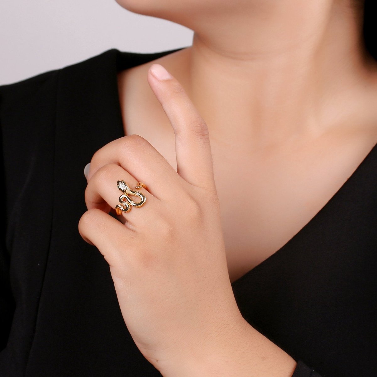 Snake ring, Gold snake ring, serpent ring, Statement ring, Gold Snake Ring, Gold ring, Dainty ring, Stackable ring, minimalist ring R-031