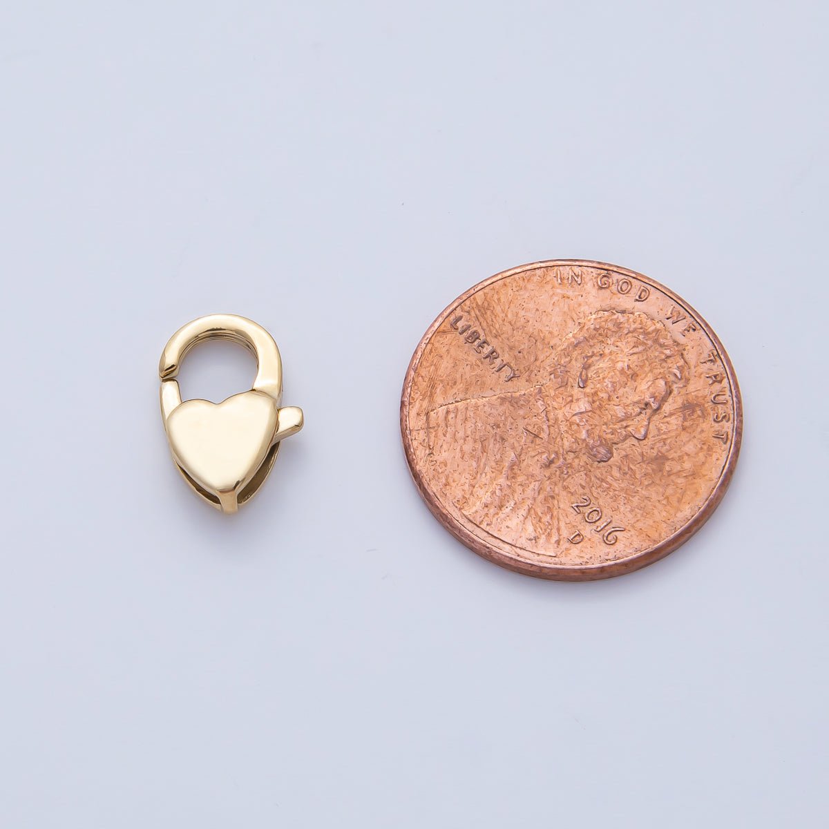 18K Gold PVD Stainless Steel 12mm Heart Lobster Claw Clasps Closure Finding | Z1620