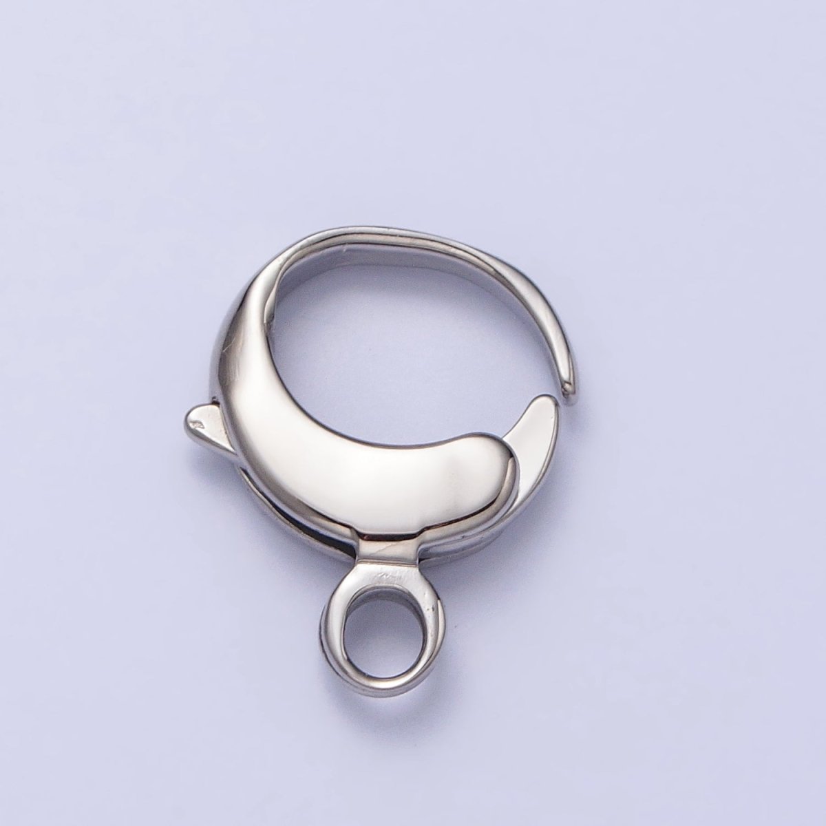 Stainless Steel 13x16mm Rounded Oval Lobster Clasps Silver Jewelry-Making Closure Supply | Z-313
