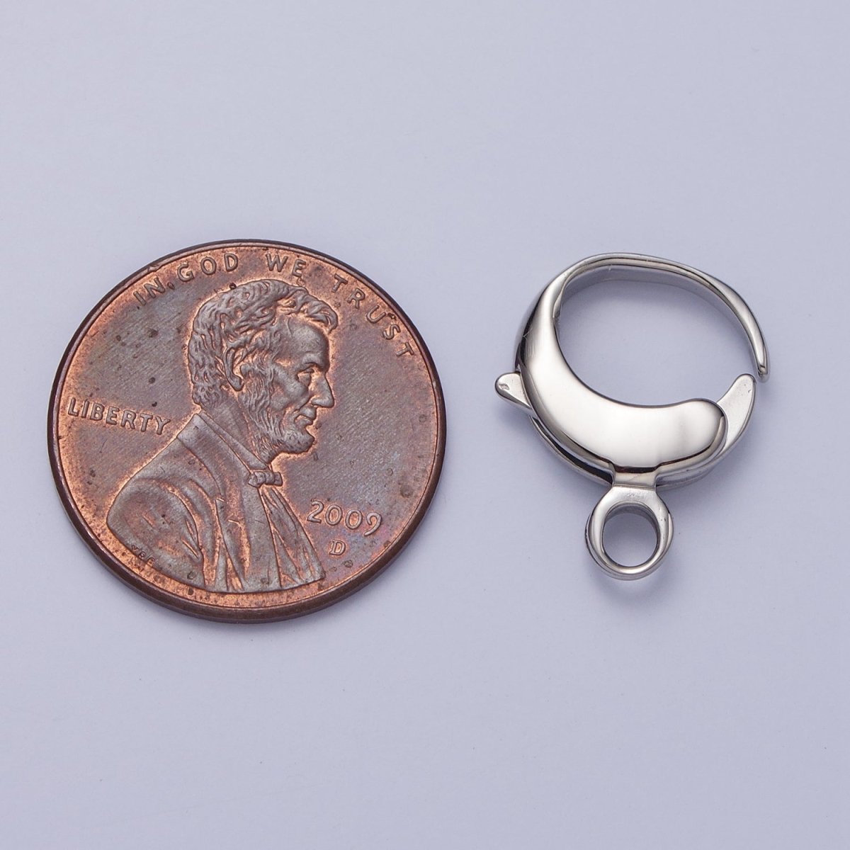 Stainless Steel 13x16mm Rounded Oval Lobster Clasps Silver Jewelry-Making Closure Supply | Z-313