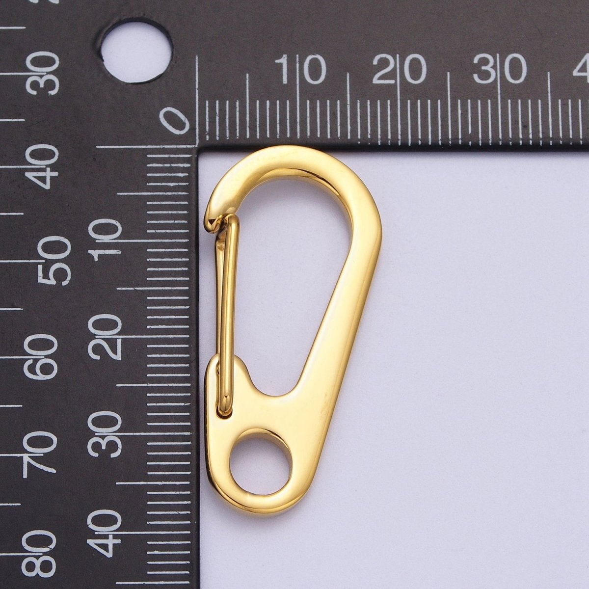 Stainless Steel  32mm, 38mm, 45mm Snap Hook Carabiner Clip Jewelry Supply in Gold & Silver | Z-023 ~ Z-028