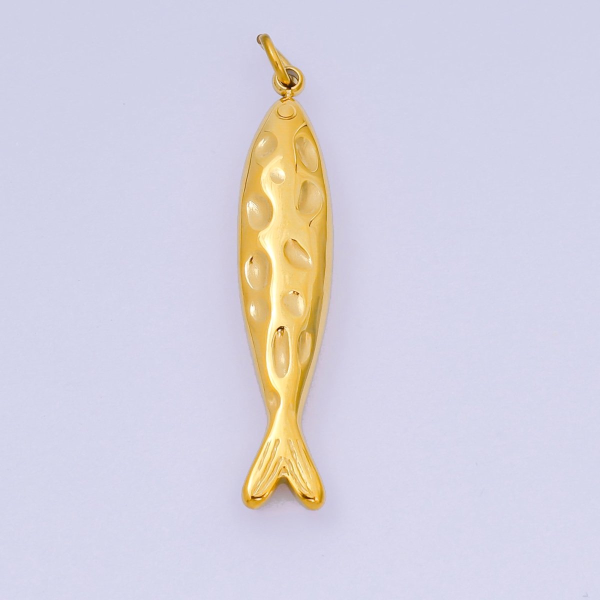 Stainless Steel 33.5mm Sardine Sea Fish Animal Charm in Gold & Silver | J-470