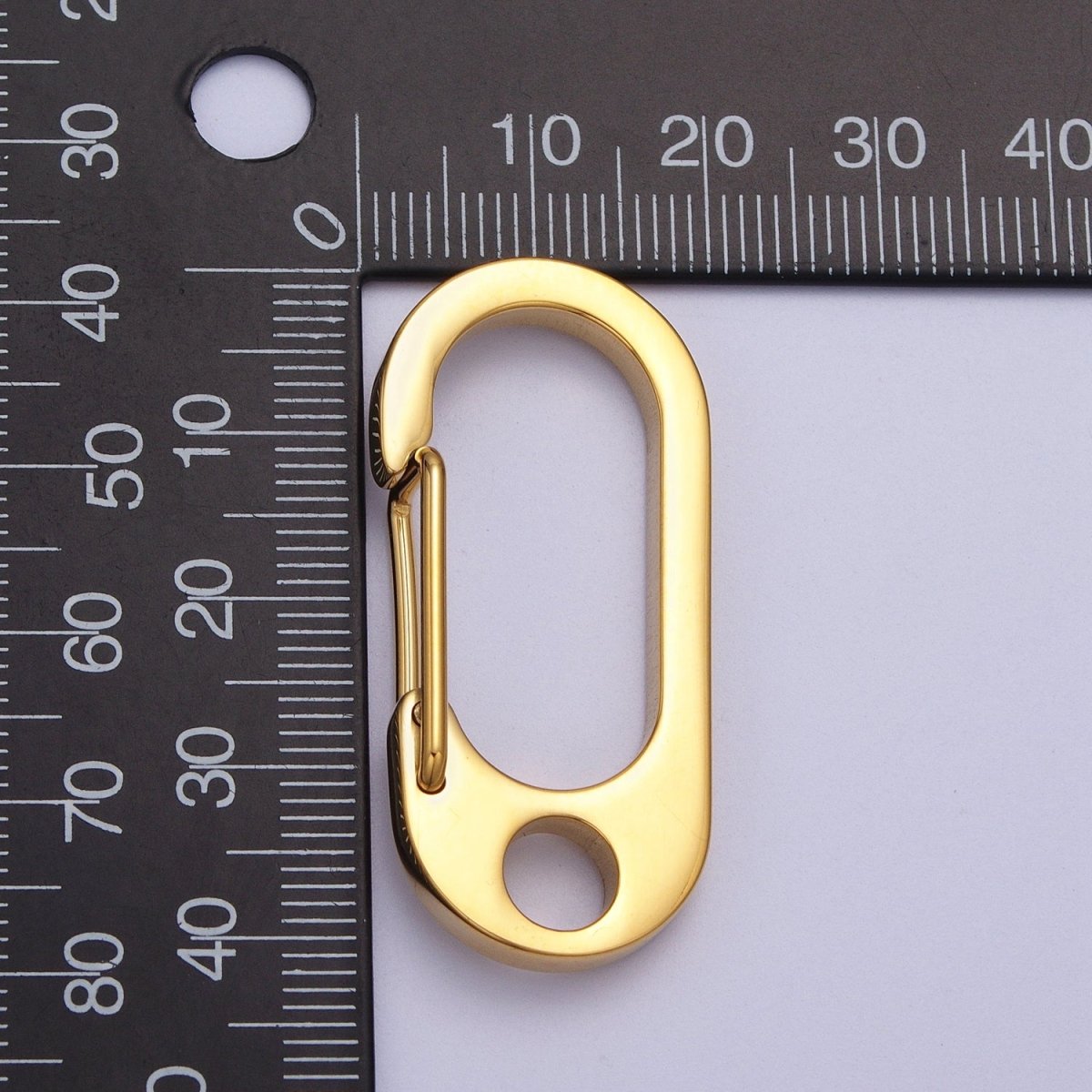 Stainless Steel 36mm, 42mm, 48mm, 53mm Oval Carabiner Clip Jewelry Supply in Gold & Silver | Z-005 ~ Z-012
