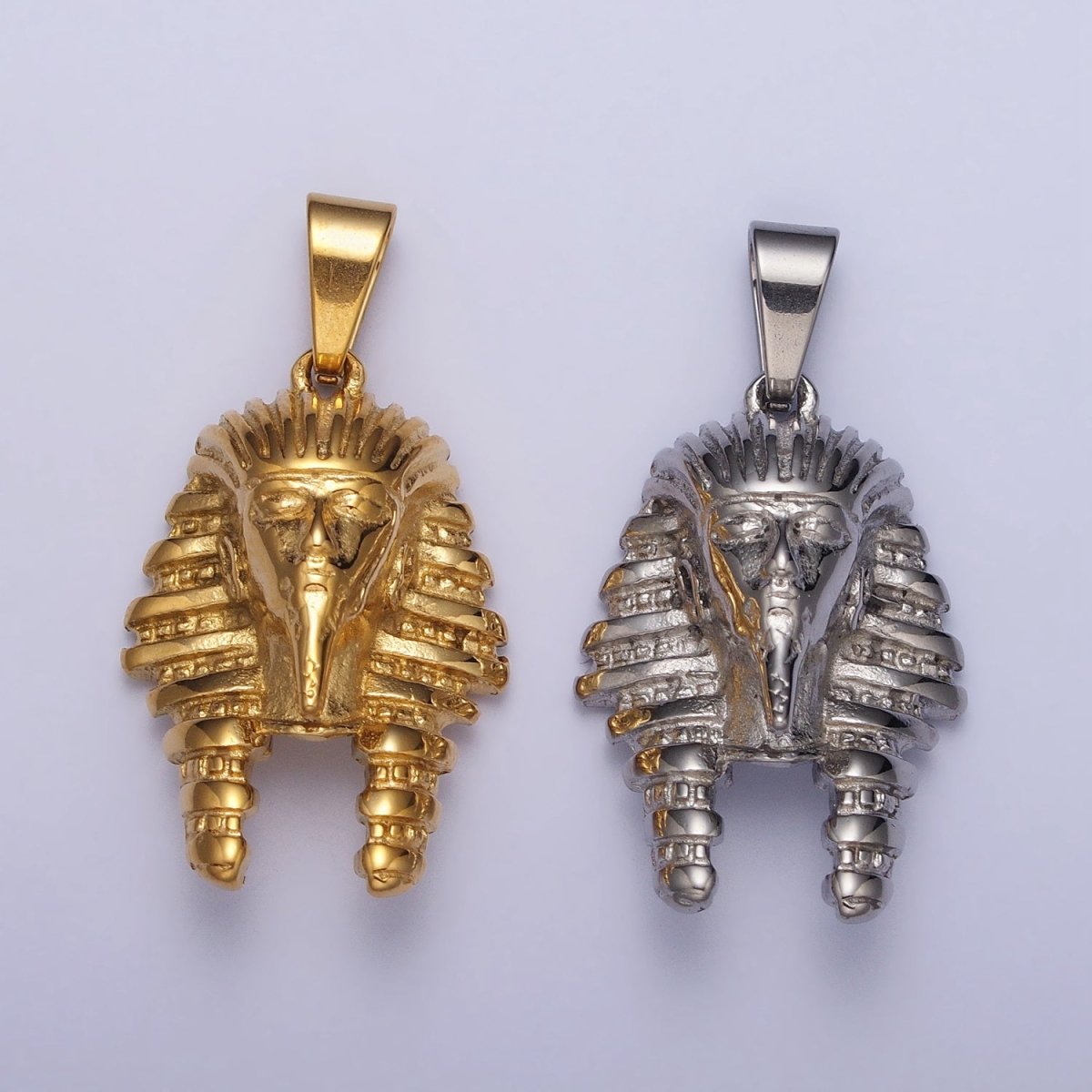 Stainless Steel 40mm Ancient Egyptian Mummy King Pharaoh Pendant in Gold & Silver J-507 J-508