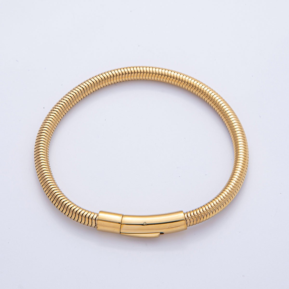 Stainless Steel 5mm Minimalist Snake Chain 8 Inch Bracelet in Gold & Silver | WA-03859 WA-01378