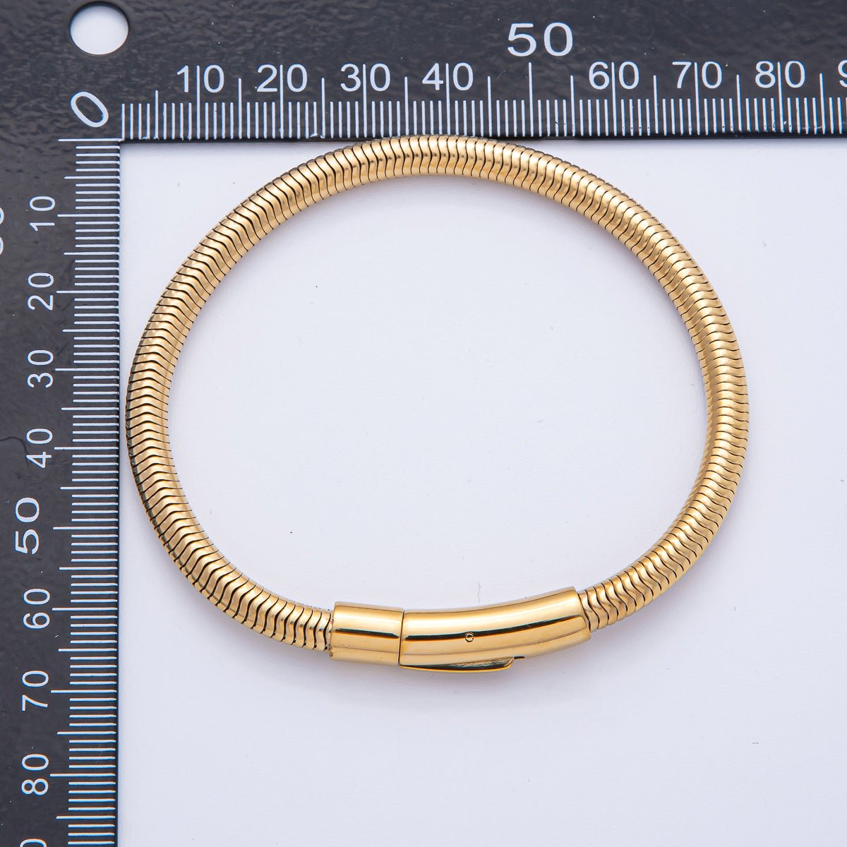 Stainless Steel 5mm Minimalist Snake Chain 8 Inch Bracelet in Gold & Silver | WA-03859 WA-01378