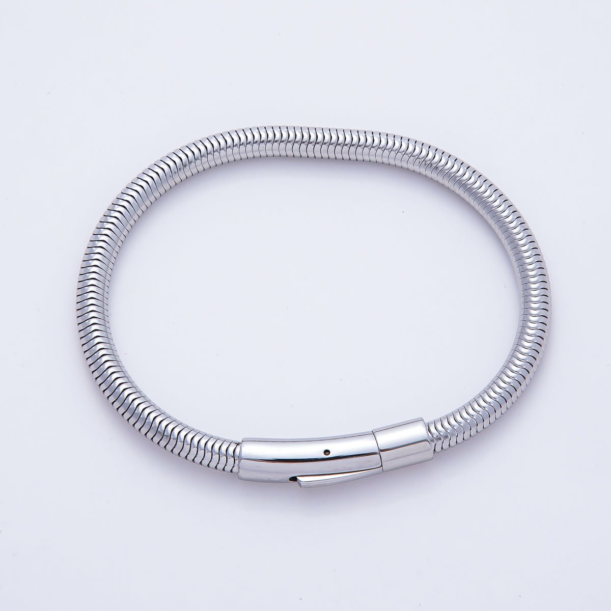 Stainless Steel 5mm Minimalist Snake Chain 8 Inch Bracelet in Gold & Silver | WA-03859 WA-01378