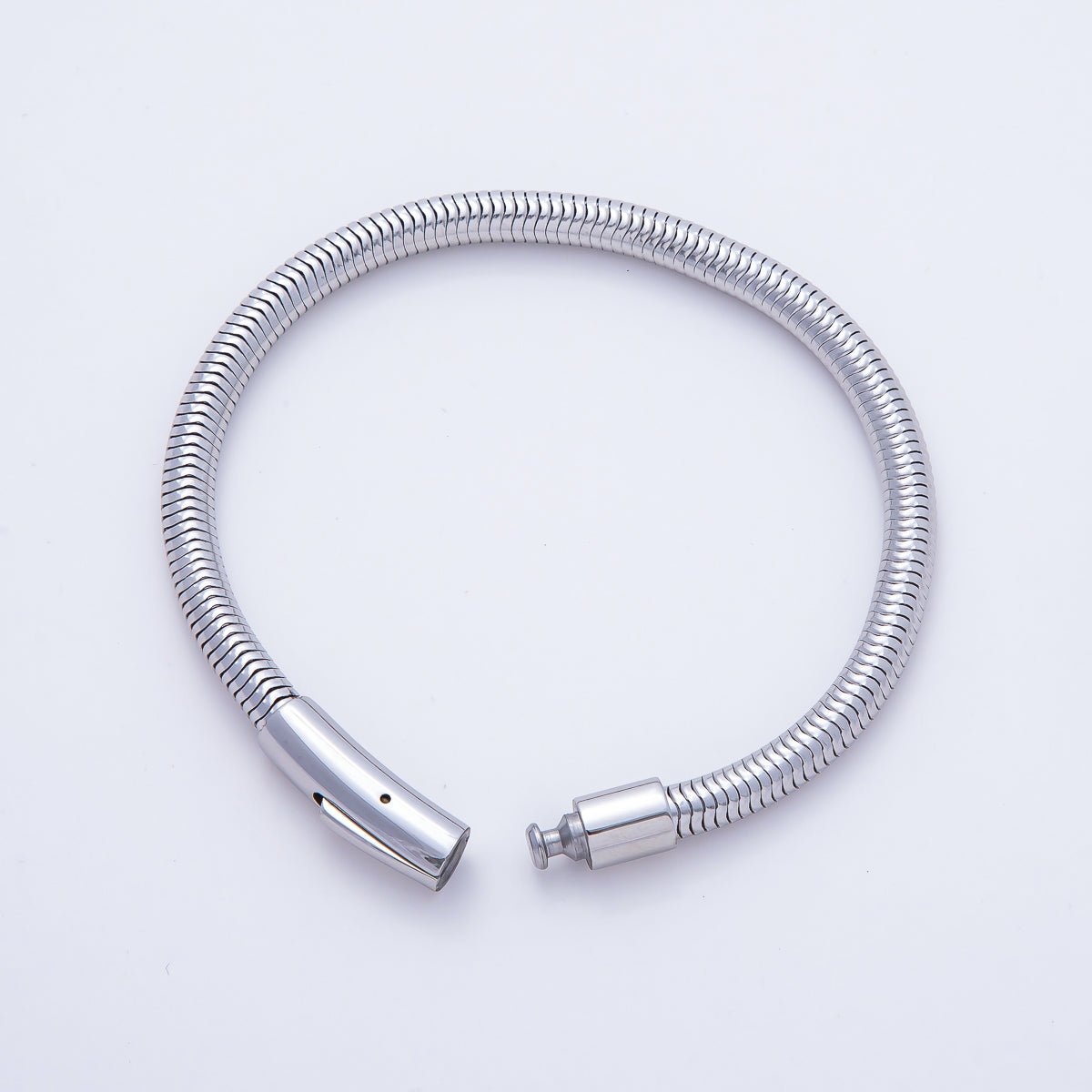 Stainless Steel 5mm Minimalist Snake Chain 8 Inch Bracelet in Gold & Silver | WA-03859 WA-01378