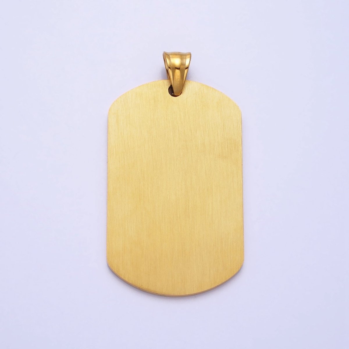 Stainless Steel American Flag Enamel Rectangular Tag Pendant in Gold & Silver | P-1106