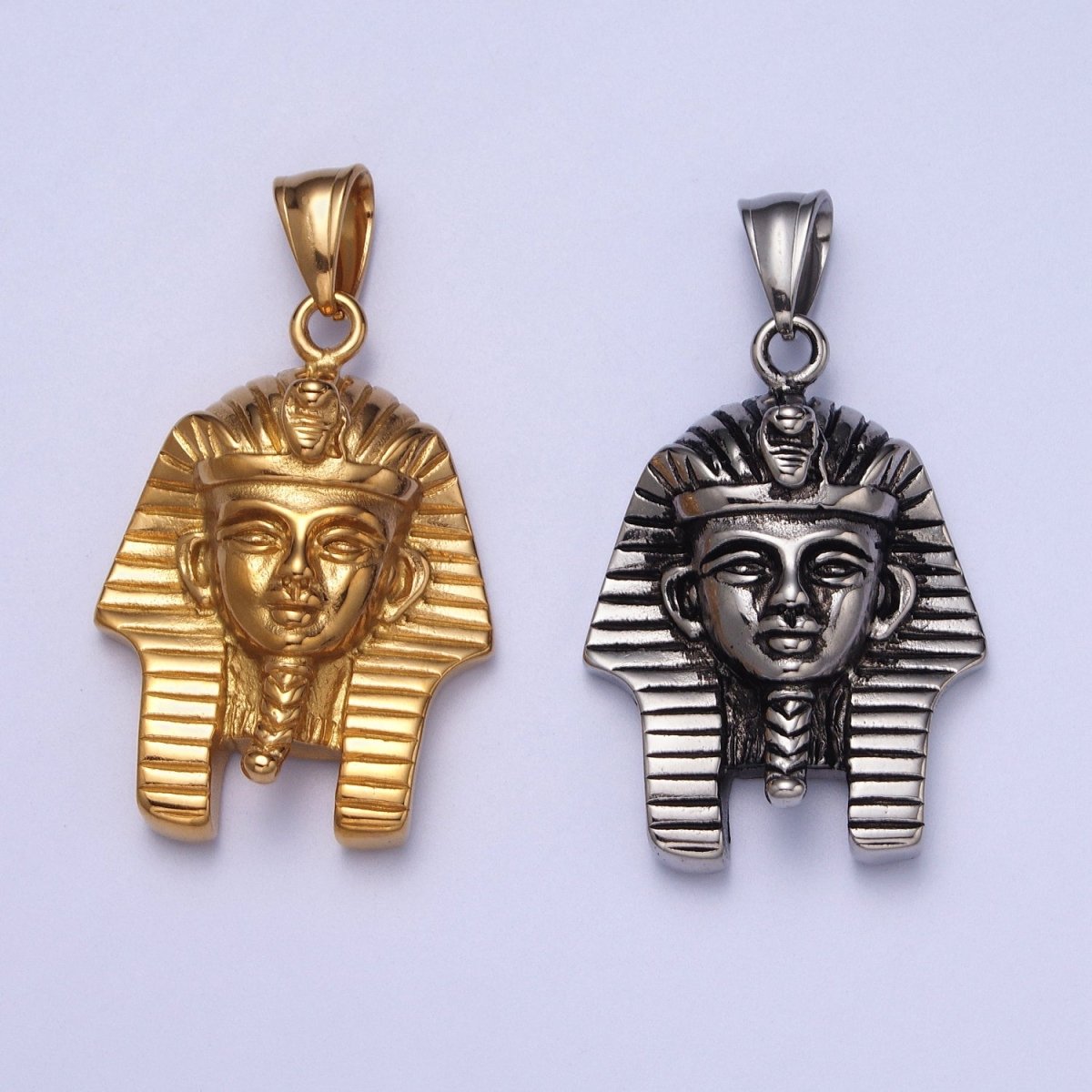 Stainless Steel Ancient Egyptian Pharaoh King Mummy Pendant in Gold & Silver J-448 J-451