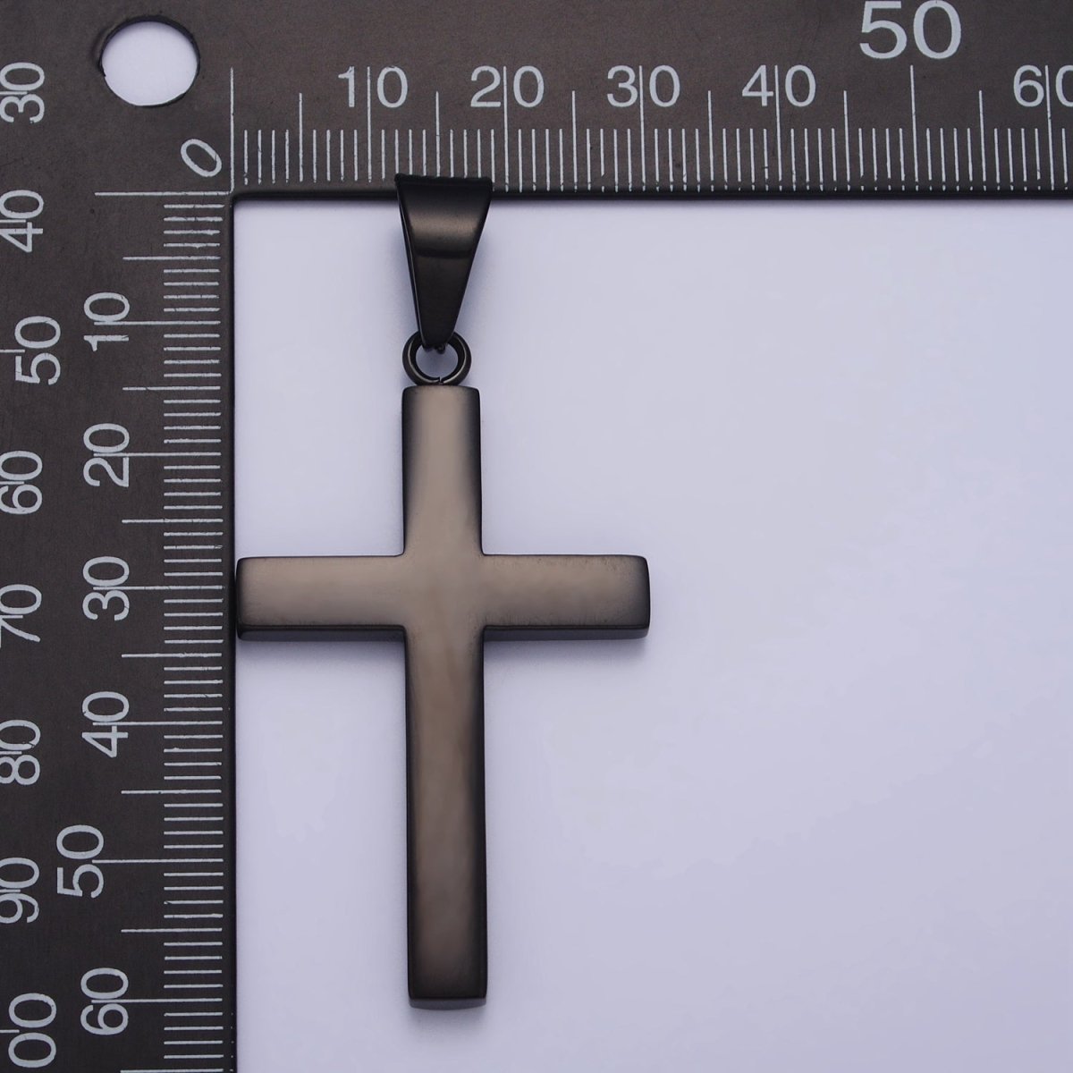 Stainless Steel Black Religious Cross Masculine Minimalist Pendant | P-1161
