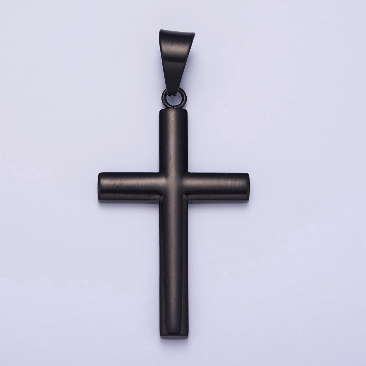 Stainless Steel Black Religious Cross Masculine Minimalist Pendant | P-1161