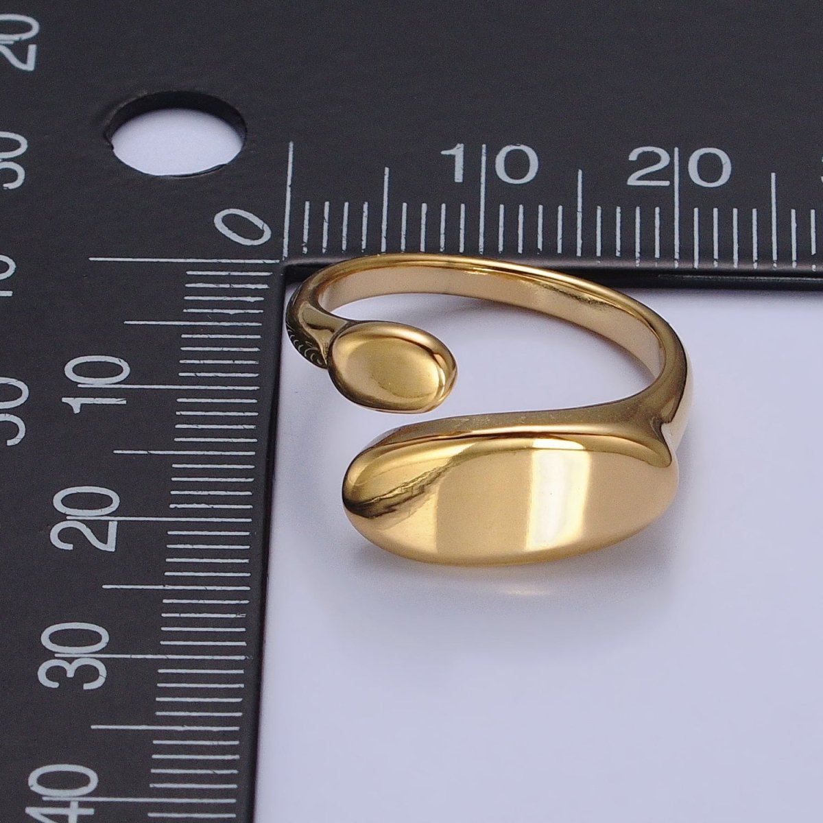 Stainless Steel Flat Oval Double Chubby Claw Open Band Ring in Gold & Silver | O-1773~O-1780