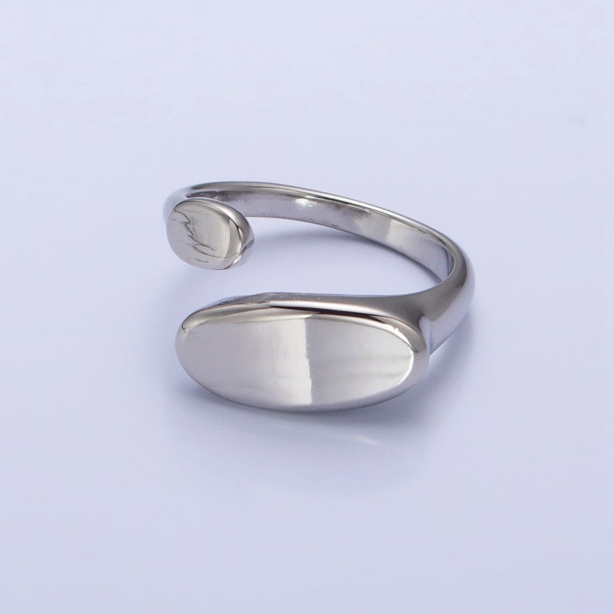 Stainless Steel Flat Oval Double Chubby Claw Open Band Ring in Gold & Silver | O-1773~O-1780