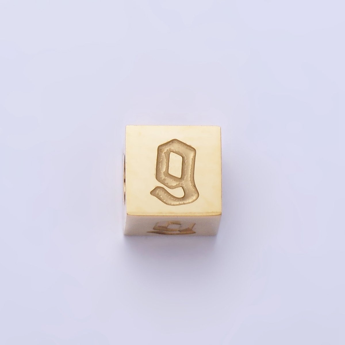 Stainless Steel Initial Letter A-Z Old English Gothic Alphabet Font 5mm Gold Bead | A-937-A-949