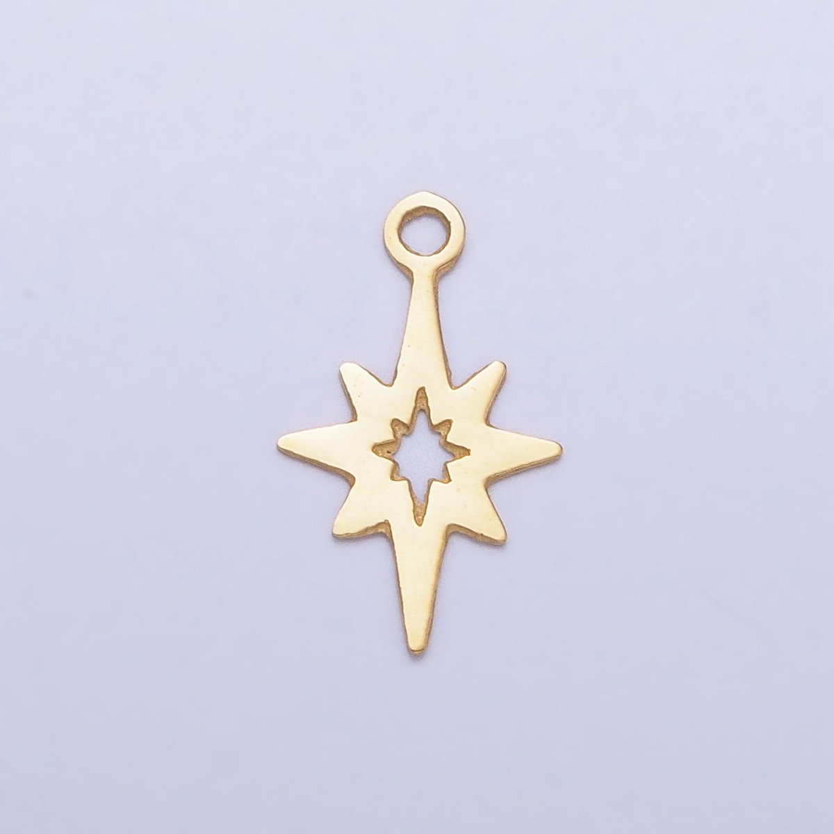 Stainless Steel Mini Open North Star Celestial Add-On Charm in Gold & Silver | P-902