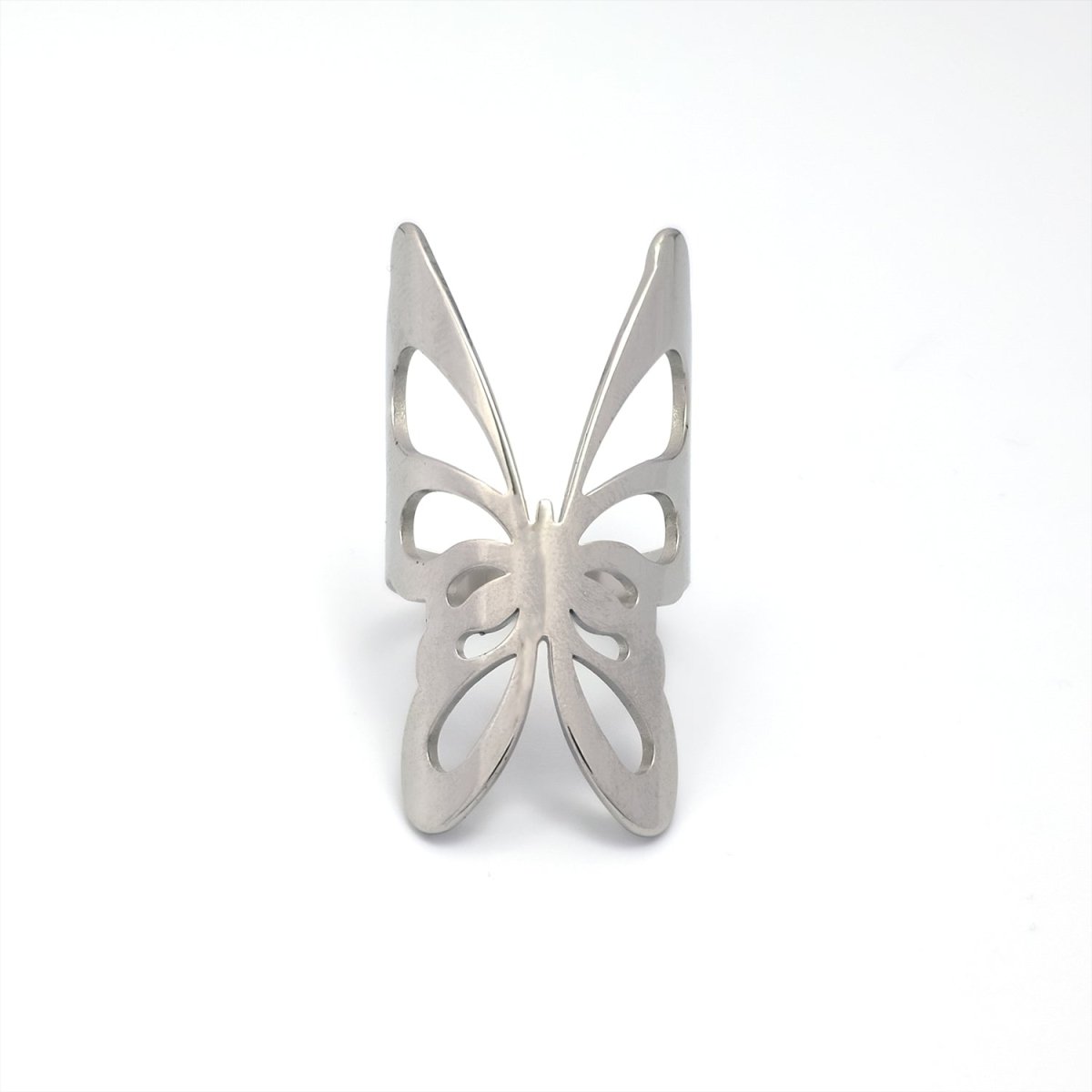 Stainless Steel Open Butterfly Ring in Gold & Silver | RINGS-00264