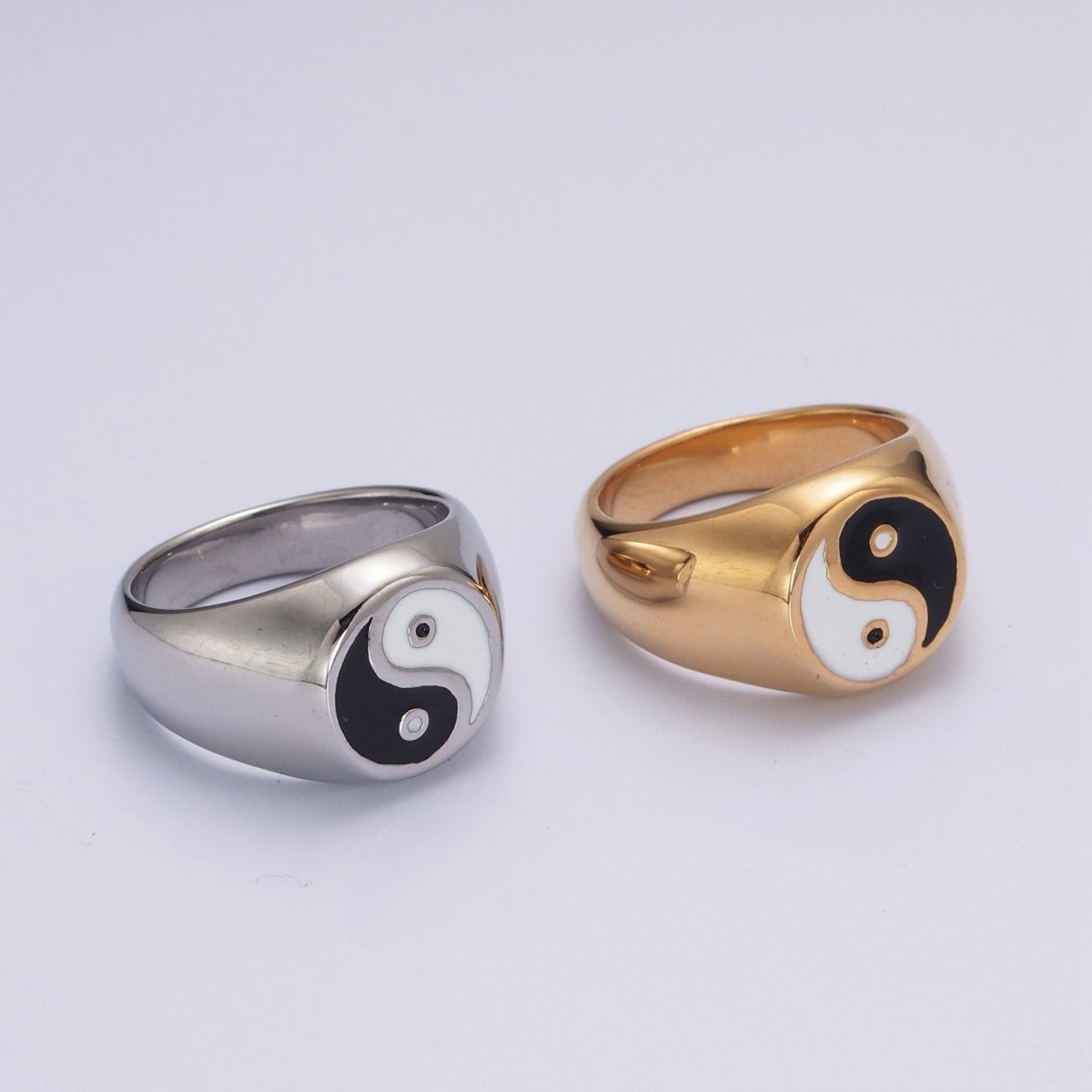 Stainless Steel Ring for Men Yin Yang Ring Signet Gold Silver Taiichi Ring Couple Ring S-057 ~ S-060