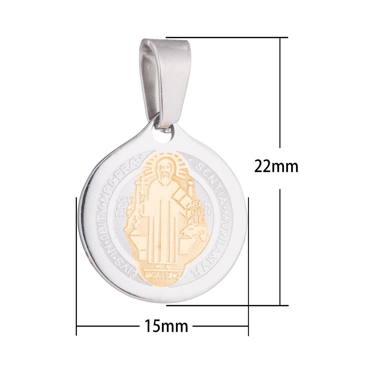 Stainless Steel Silver Angel, Martyr, Holy, Saint, Cross, Jesus, Bracelet Necklace Pendant Charm Bead Bails Finding for Jewelry Making J-536