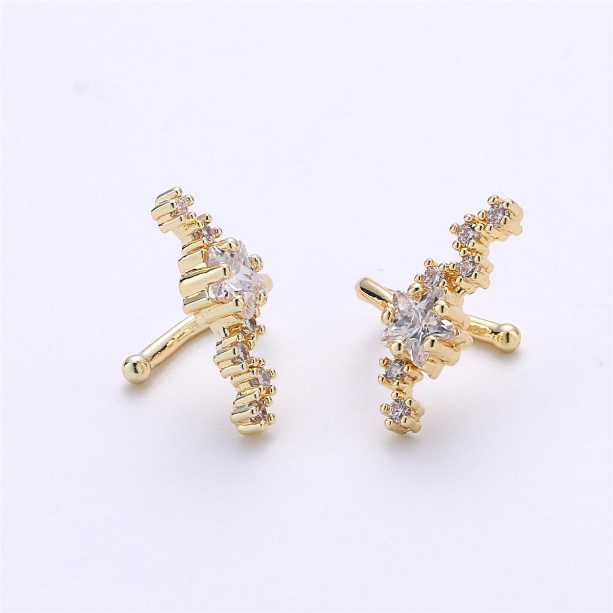 Star Ear cuff - Gold ear cuff - Conch earring- CZ ear cuff - Non pierced conch ear cuff - Dainty ear cuff - Ear cuff gold Huggie ear cuff K-219