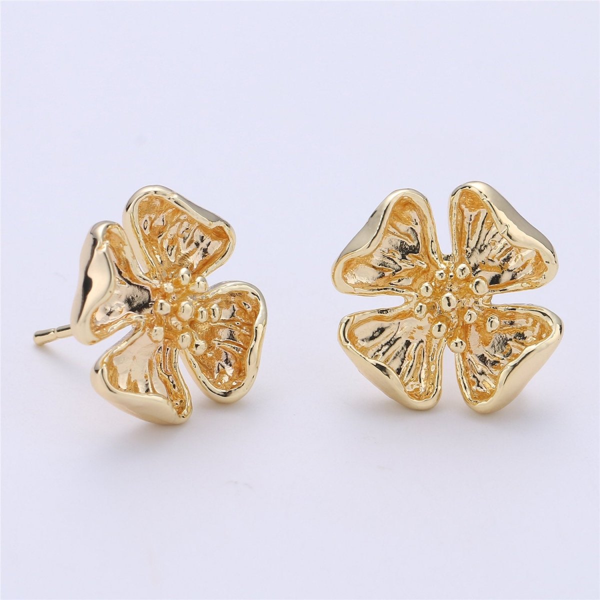 Stud Flower Earring Gold Filled Floral Earring Jewelry Component K-196