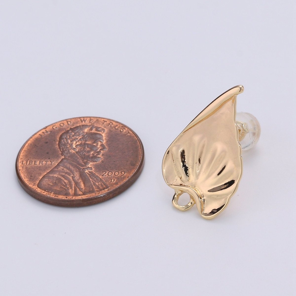 Stud Leaf Earring Gold Filled Nature Earring Jewelry Component L-011