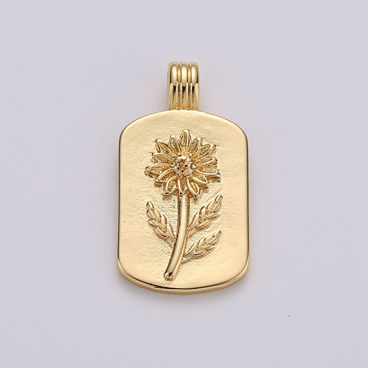 Sun Flower Charms, Gold SunFlower Pendant, Dainty Flower Charm, Small Medallion Charm for Necklace Floral Flower Jewelry I-739