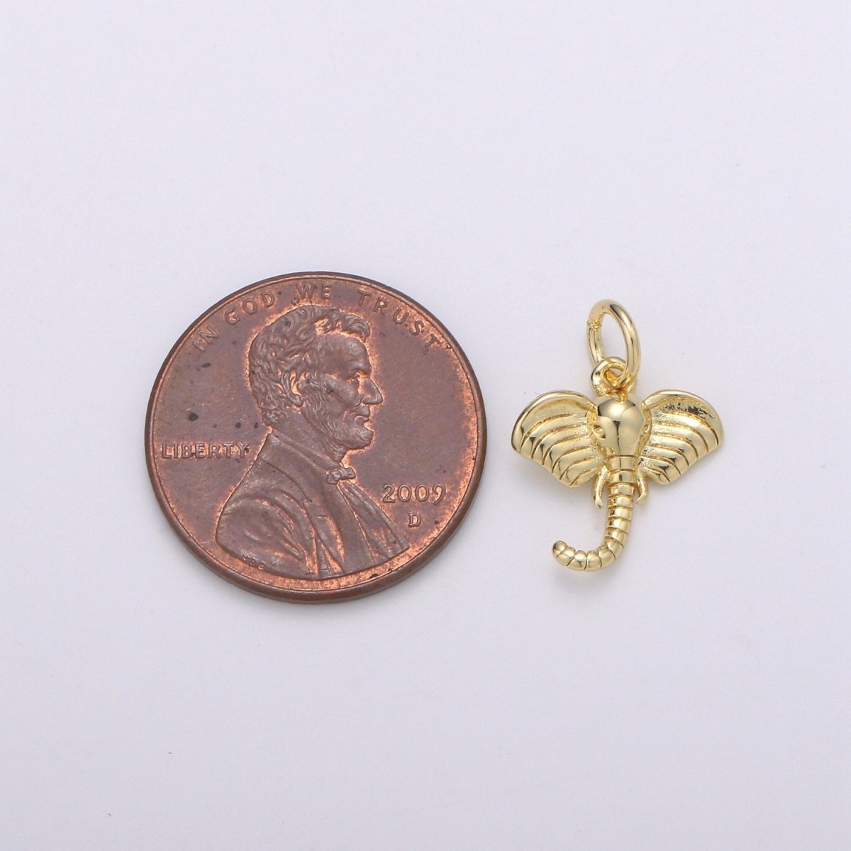 Teeny Tiny Elephant Charm Dainty Elephant Pendant 14kt Gold Filled Charm Animal Necklace // Gift for Her Birthday Baby Shower Gift Jewelry C-515