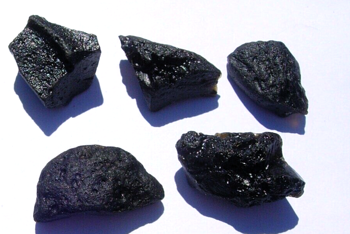 Tektite Lot 5 Pieces Meteorite Fragment Impact Glass Space Rock