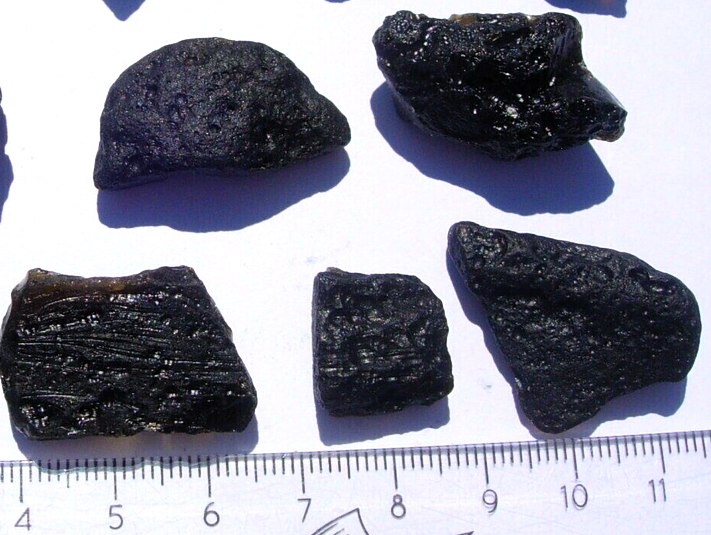 Tektite Lot 5 Pieces Meteorite Fragment Impact Glass Space Rock