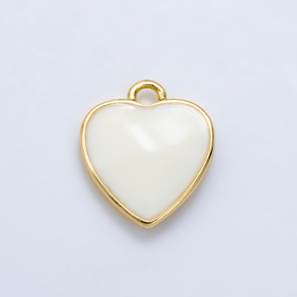 Tiny  Enamel Heart Charms Little Color Hearts on Gold Filled Red Pink White Teal First Love Earing Bracelet Necklace Jewelry Supplies, C-524
