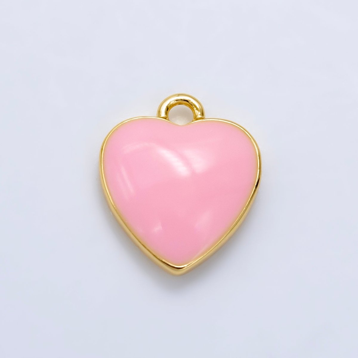 Tiny  Enamel Heart Charms Little Color Hearts on Gold Filled Red Pink White Teal First Love Earing Bracelet Necklace Jewelry Supplies, C-524