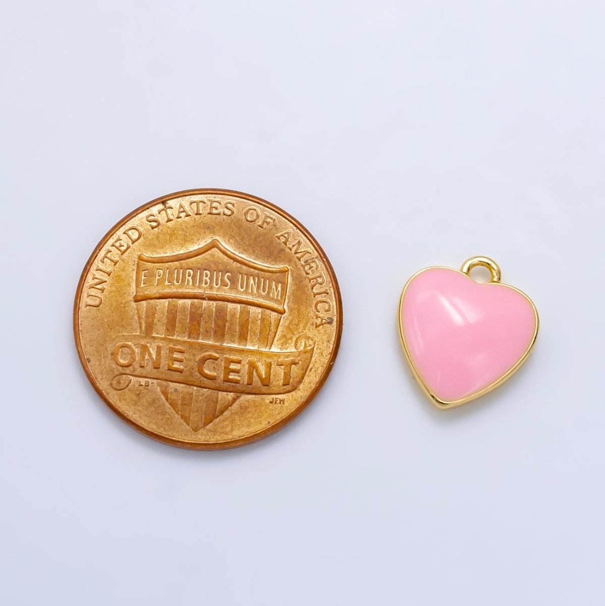 Tiny  Enamel Heart Charms Little Color Hearts on Gold Filled Red Pink White Teal First Love Earing Bracelet Necklace Jewelry Supplies, C-524
