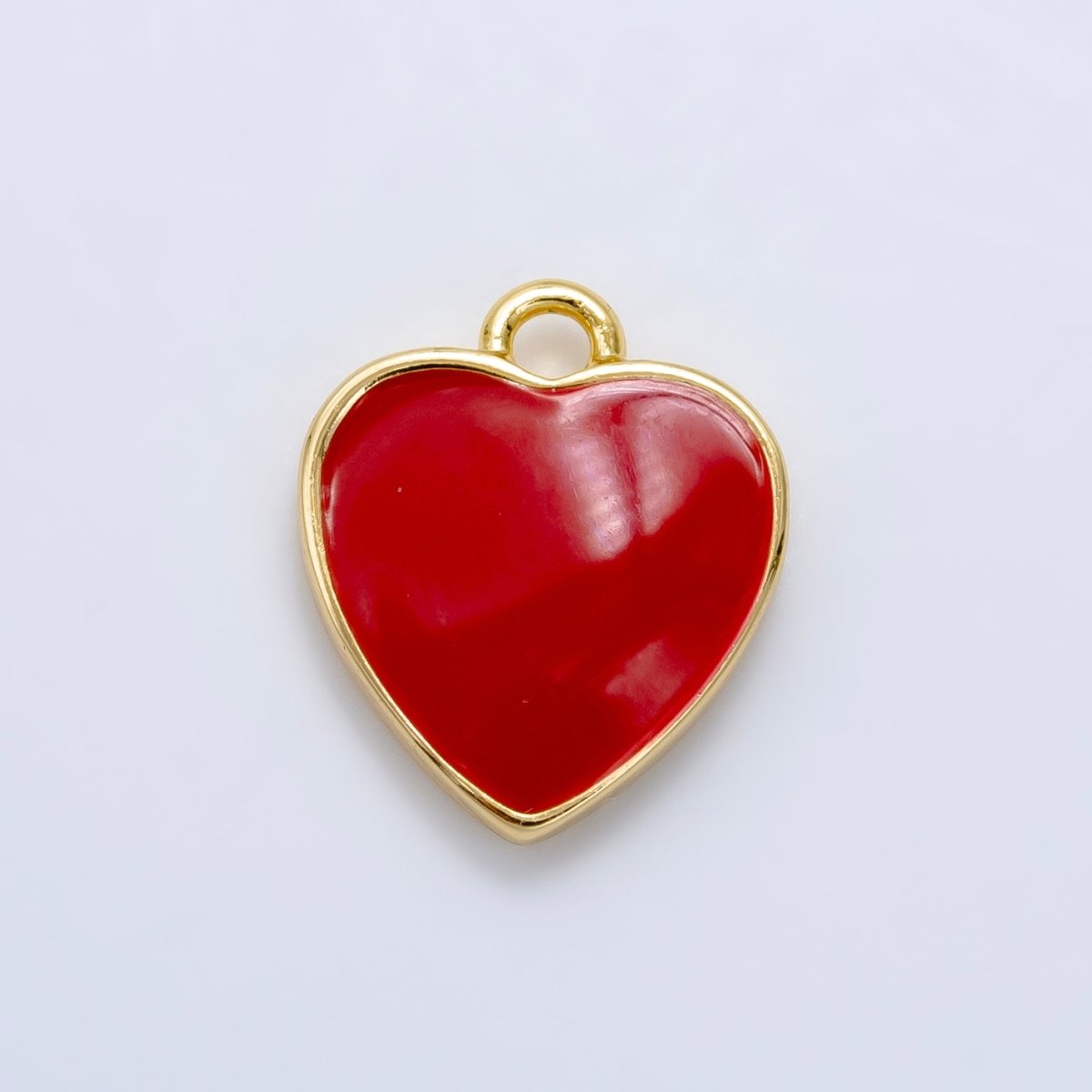 Tiny  Enamel Heart Charms Little Color Hearts on Gold Filled Red Pink White Teal First Love Earing Bracelet Necklace Jewelry Supplies, C-524