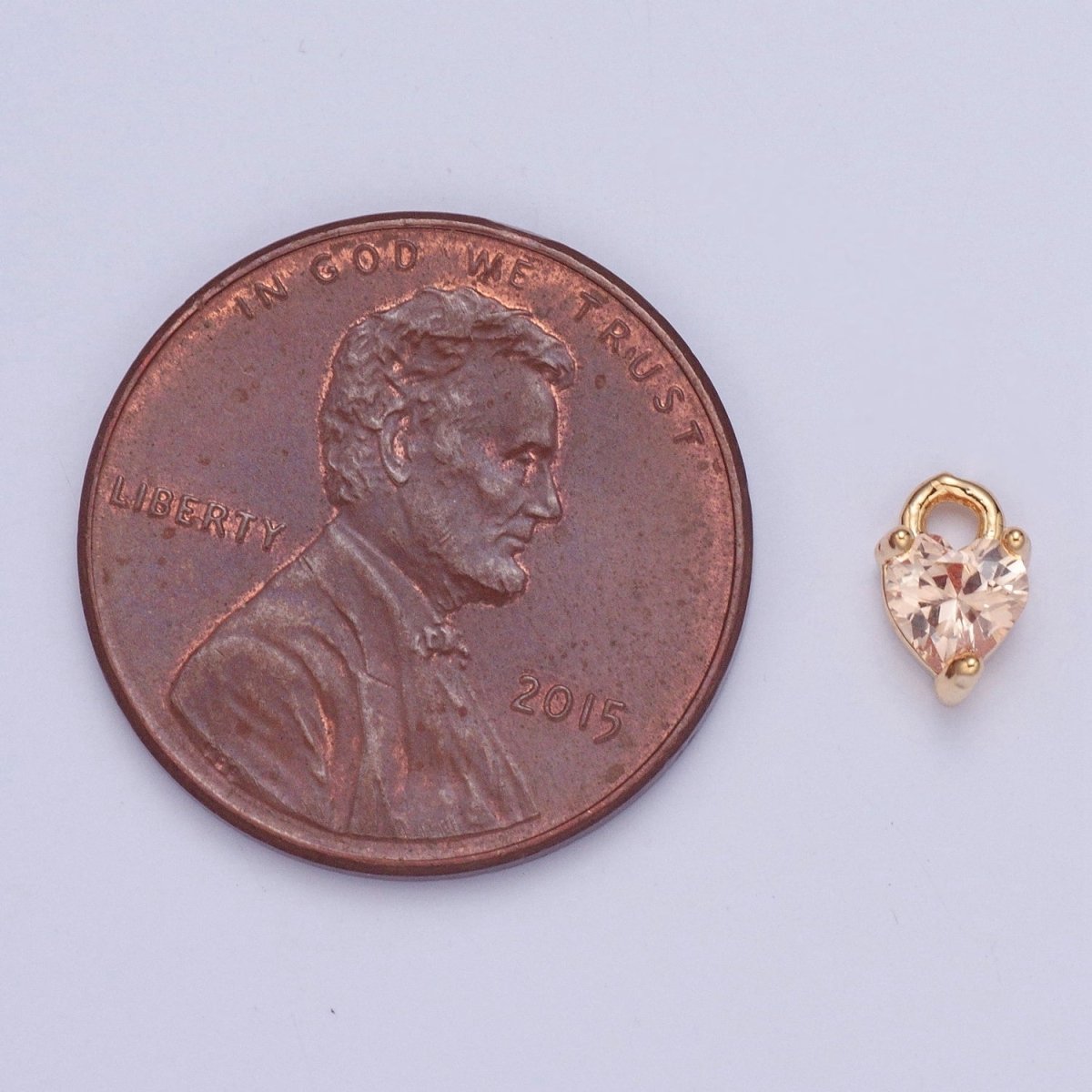 Tiny Gold Heart Charm, Micro Pave Heart, Mini Heart Charms, Heart Pendant, Cubic Zirconia Charm, Beads, CZ Bracelet Charm X-004-X-010