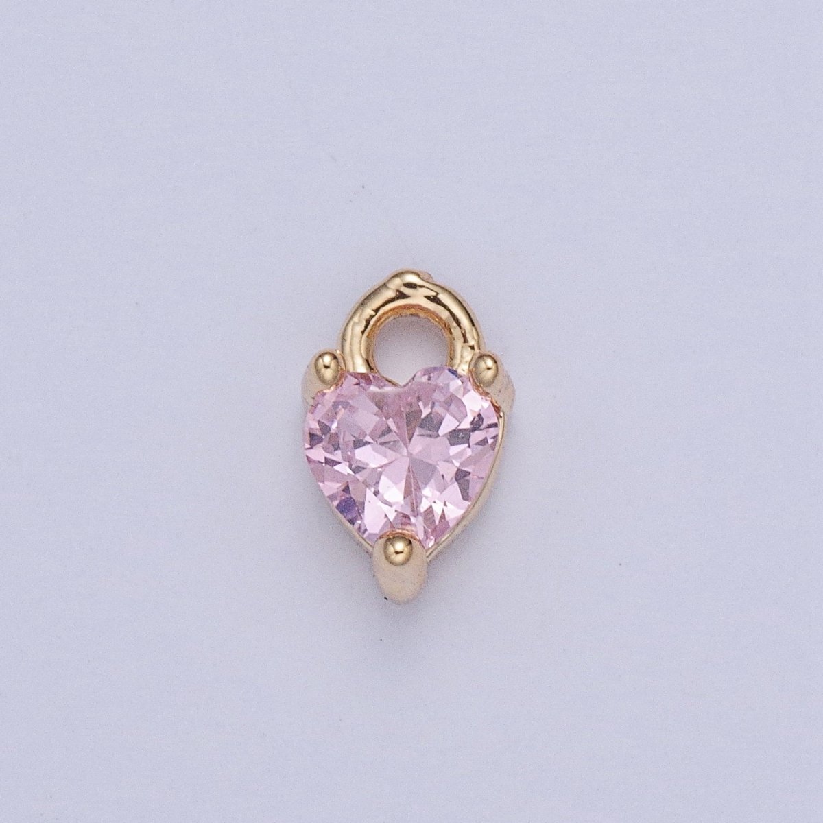 Tiny Gold Heart Charm, Micro Pave Heart, Mini Heart Charms, Heart Pendant, Cubic Zirconia Charm, Beads, CZ Bracelet Charm X-004-X-010