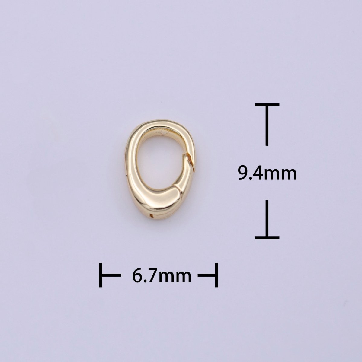Tiny Gold Spring Gate Ring, Push Gate ring 6.7x9.4mm Tear Drop Ring Charm Holder Gold Clasp for Jewelry Clasp K-286