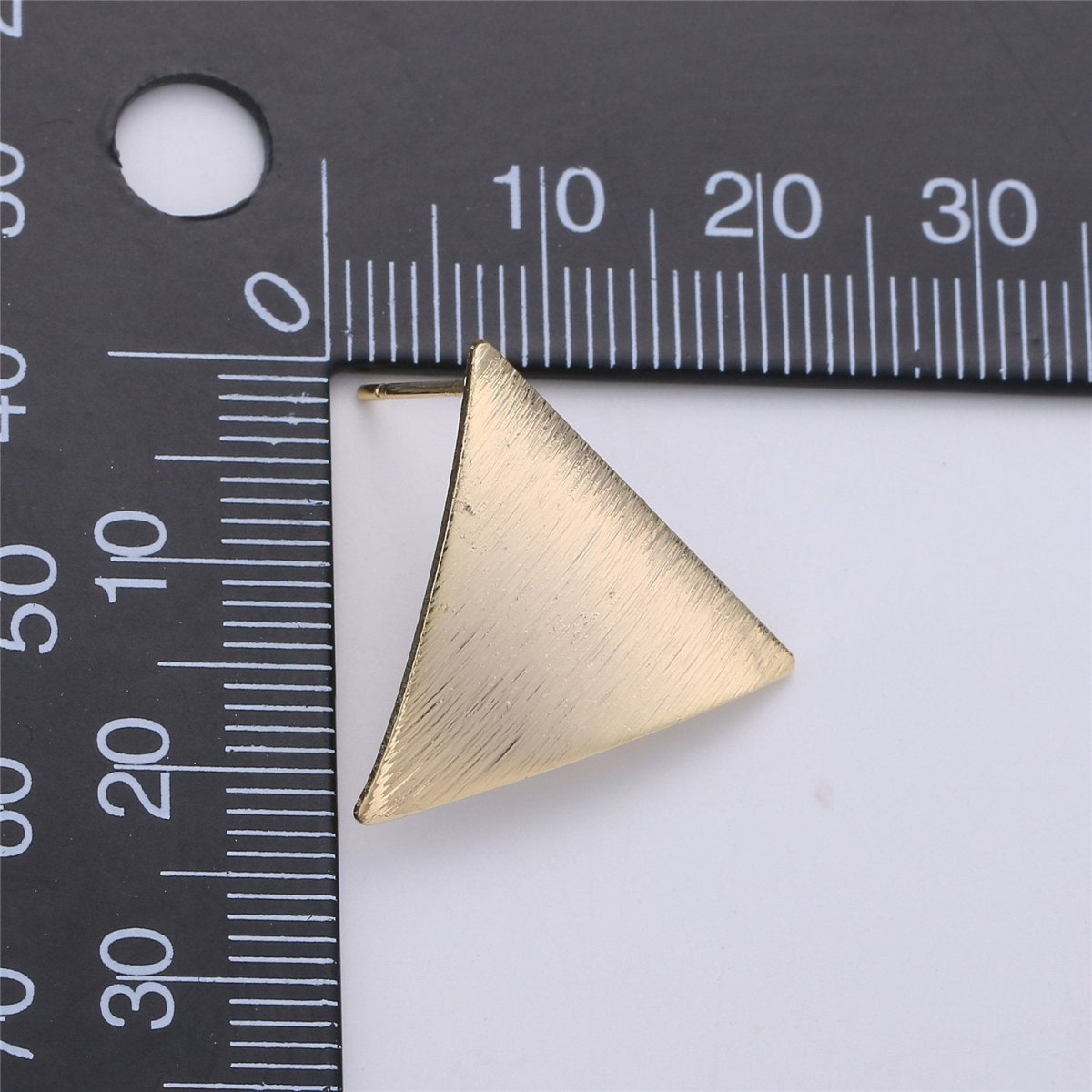 Triangle 22X20mm Post Earring , post earrings, jewelry making supplies Polished Gold Plated with Open Link K-177