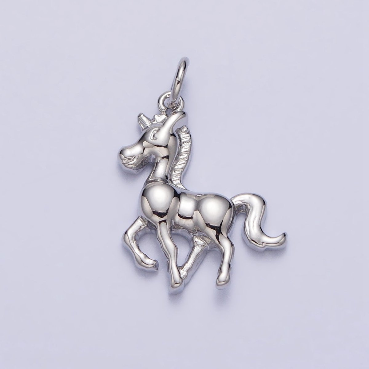 Trotting Horse Unicorn Equestrian Charm in Gold & Silver | AC193