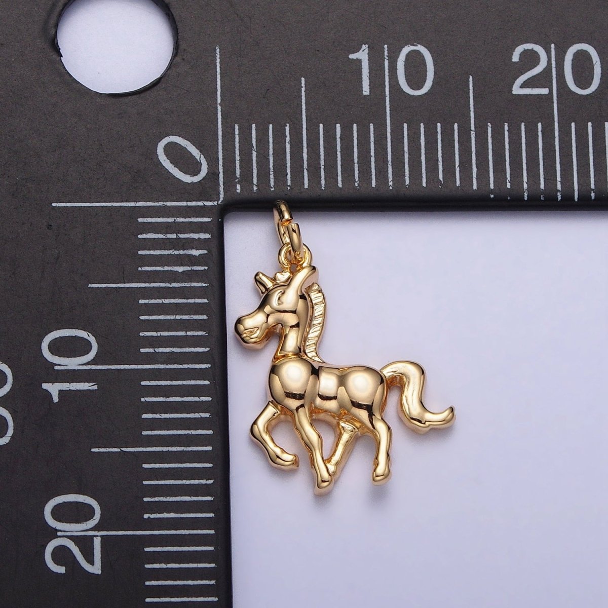 Trotting Horse Unicorn Equestrian Charm in Gold & Silver | AC193