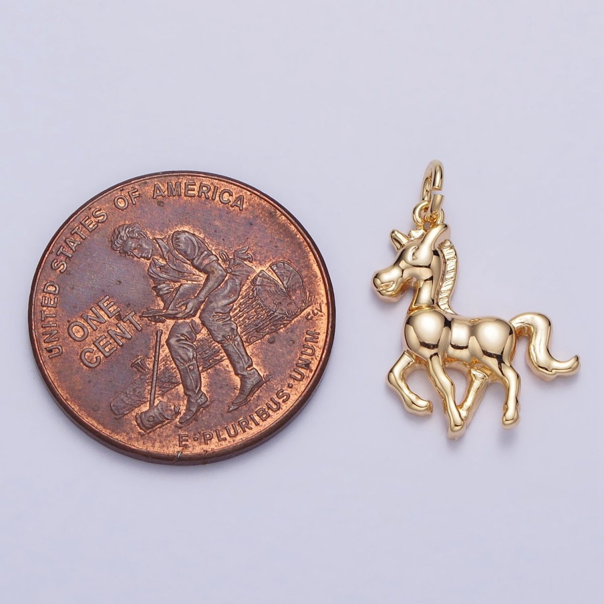 Trotting Horse Unicorn Equestrian Charm in Gold & Silver | AC193