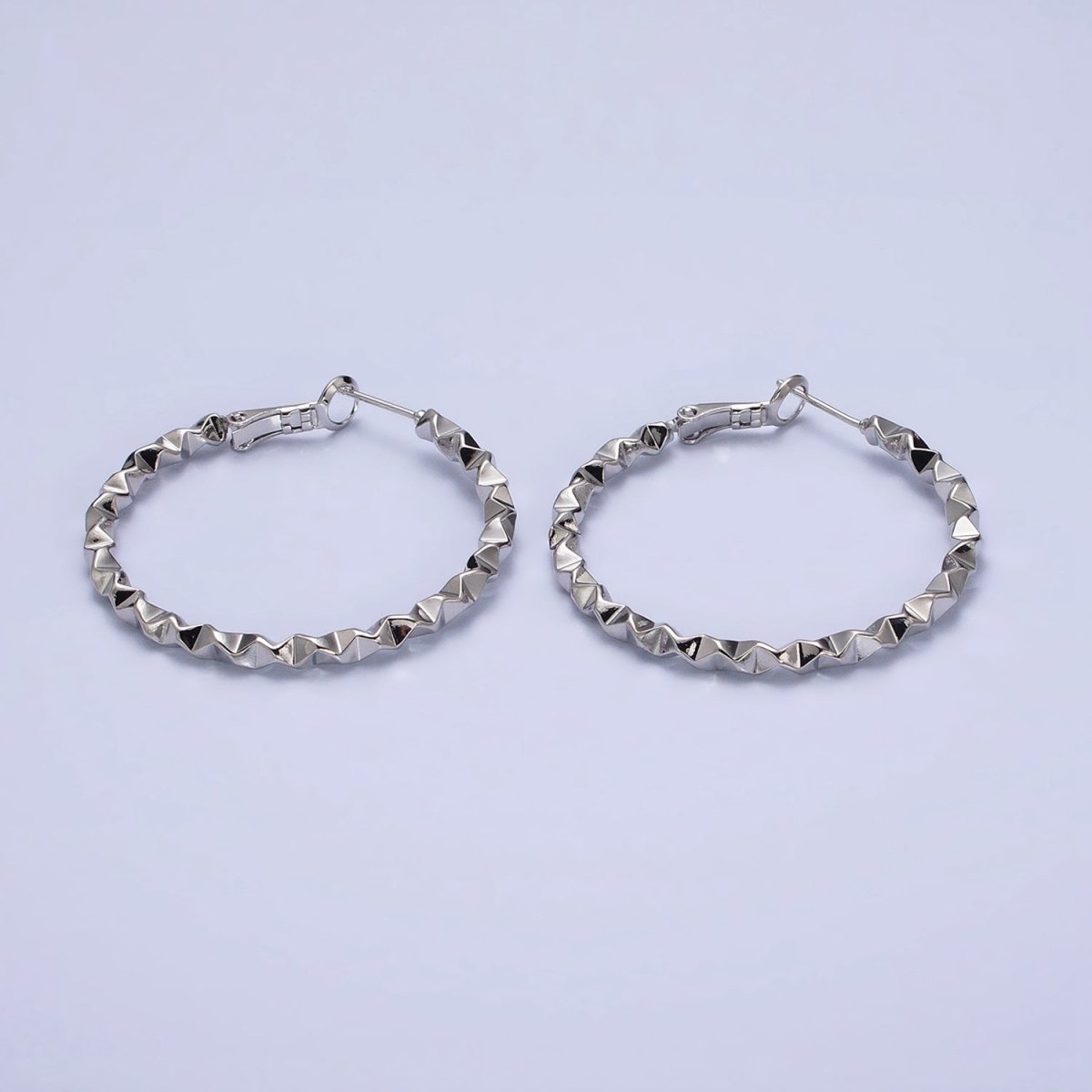 Twist Hoop Earrings | 16K Gold Filled Thick Hoops | Wavy Gold Hoop Earrings 40mm Statement Hoop AD1006 AD1007