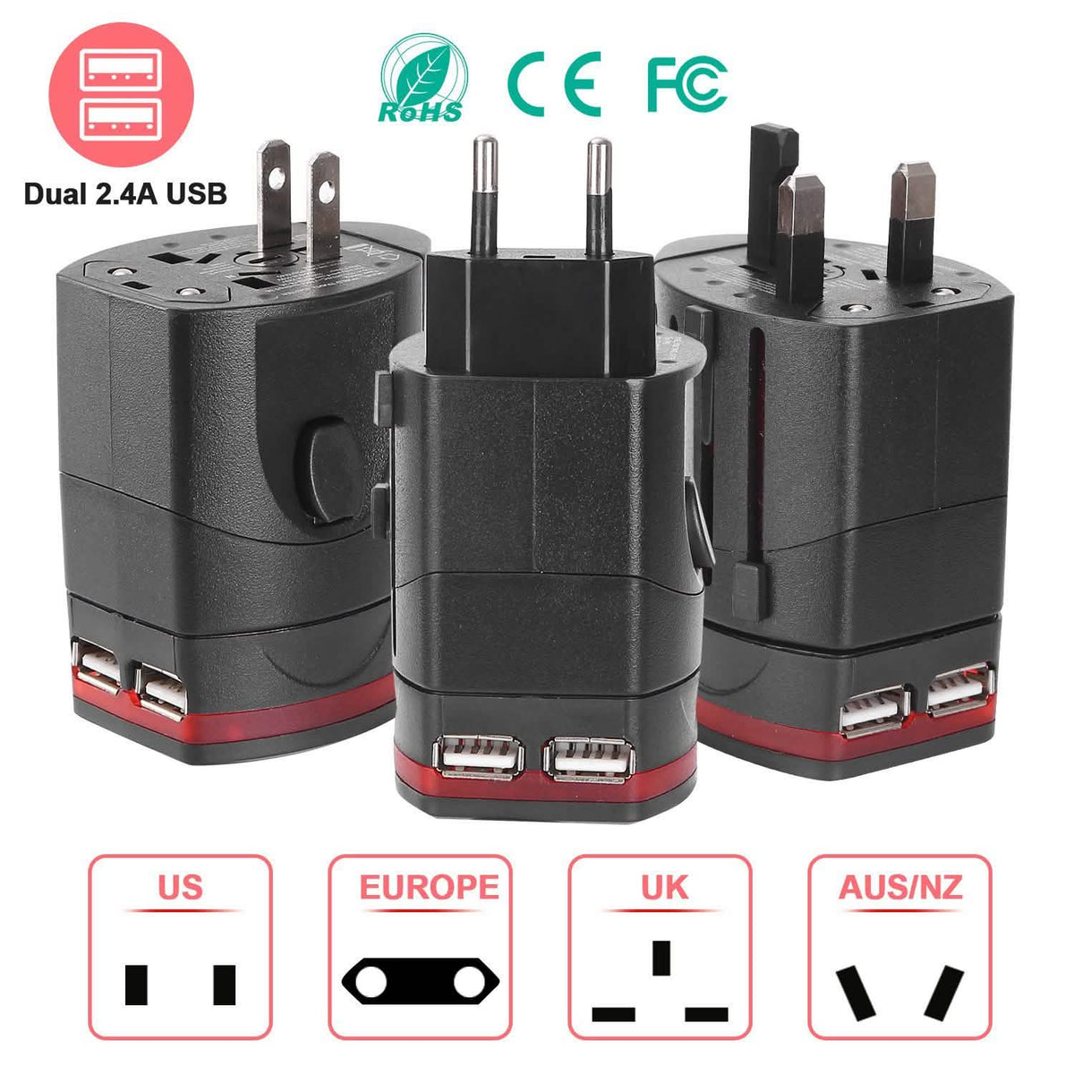 Universal Travel Power Adapter All in One Wall Charger