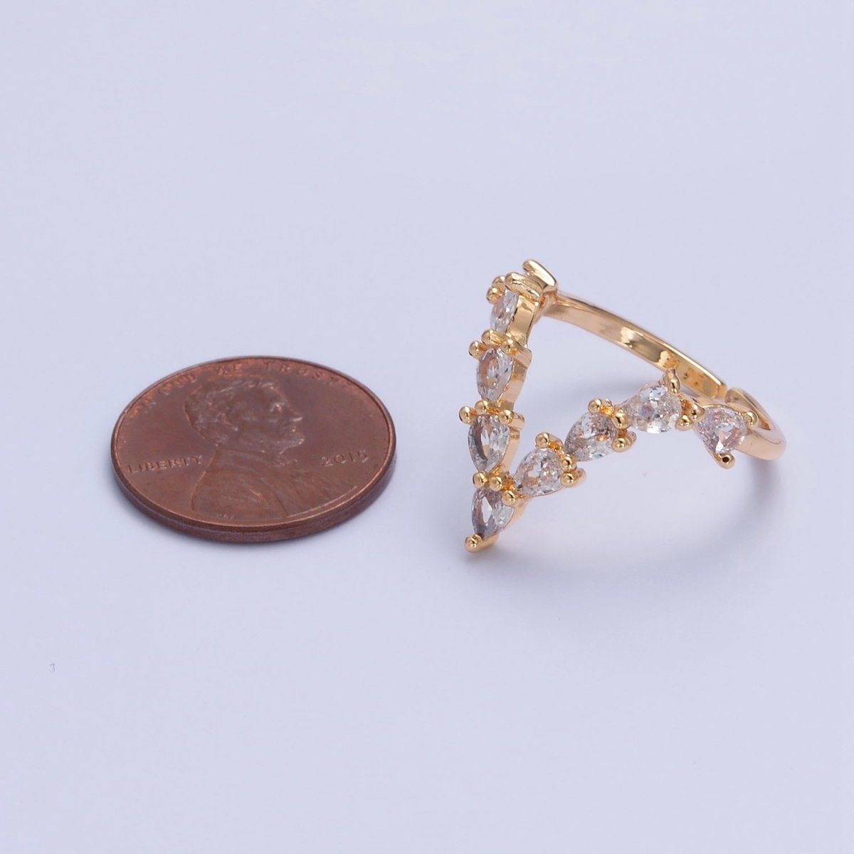 V Shaped Marquise Round Moissanite Wedding Band Unique Curved Chevron Band Solid 18K Gold Filled Stacking Ring O-2238