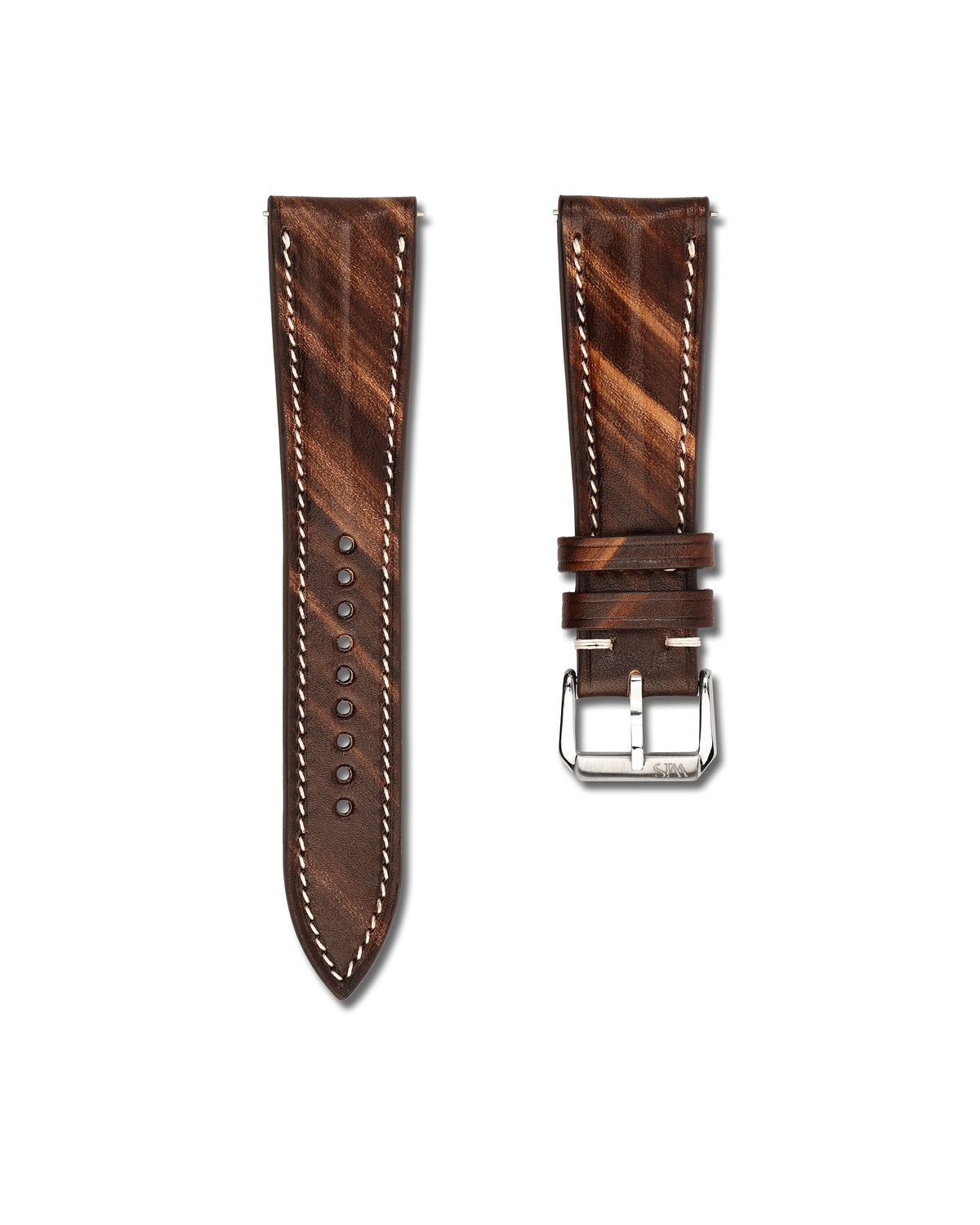 Walnut Brushed Calf Leather Watch Strap 20mm