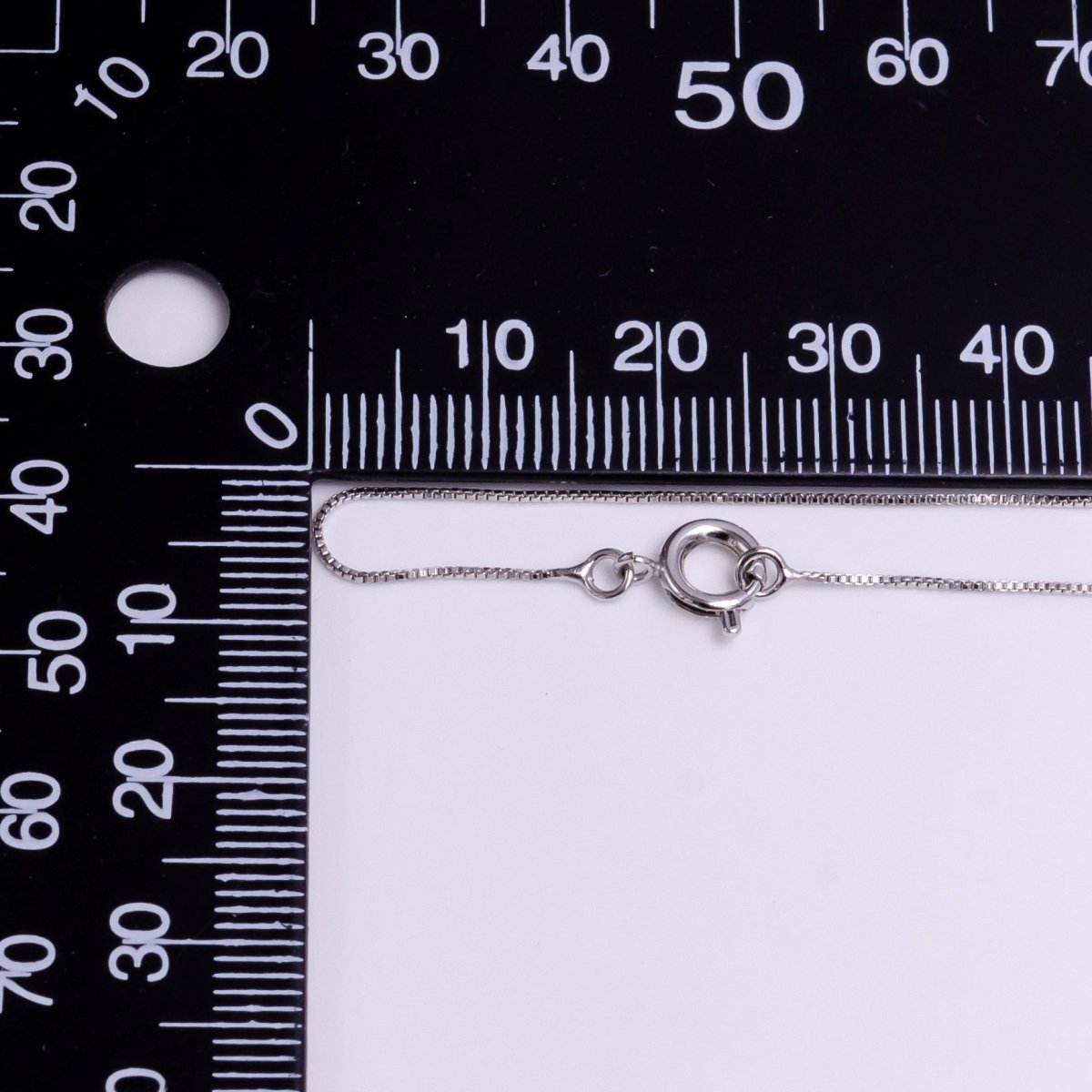 White Gold Filled 0.5mm Dainty Box Chain 17.5 Inch Chain Necklace | WA-1908 Clearance Pricing